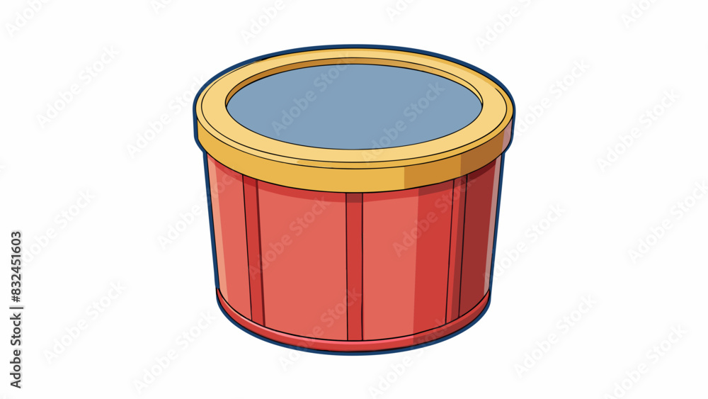 Poster This object is a cylinder shape with a flat top and bottom. It is made of a hard smooth material and has a large circular opening at the top. It is. Cartoon Vector.