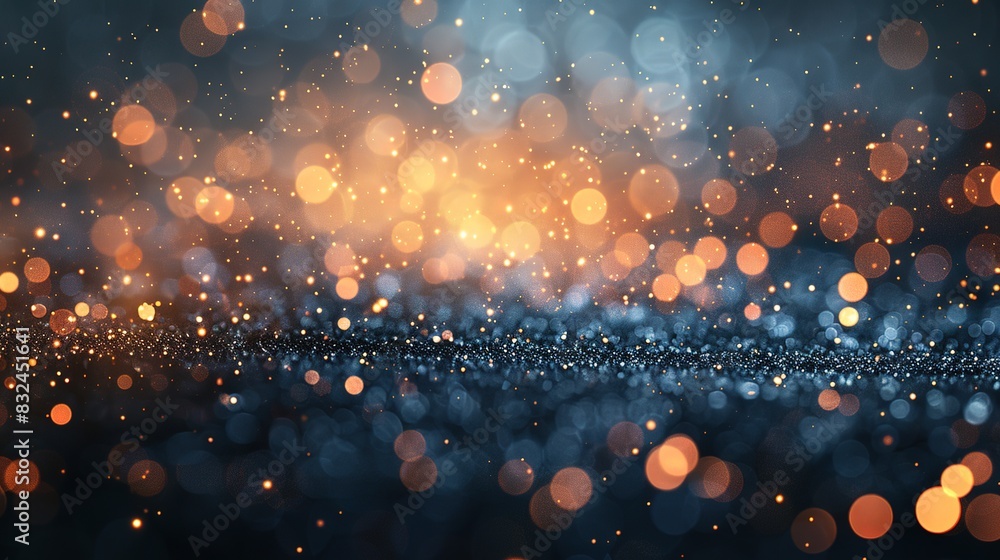 Poster grey background with a soft gradient and subtle bokeh lights