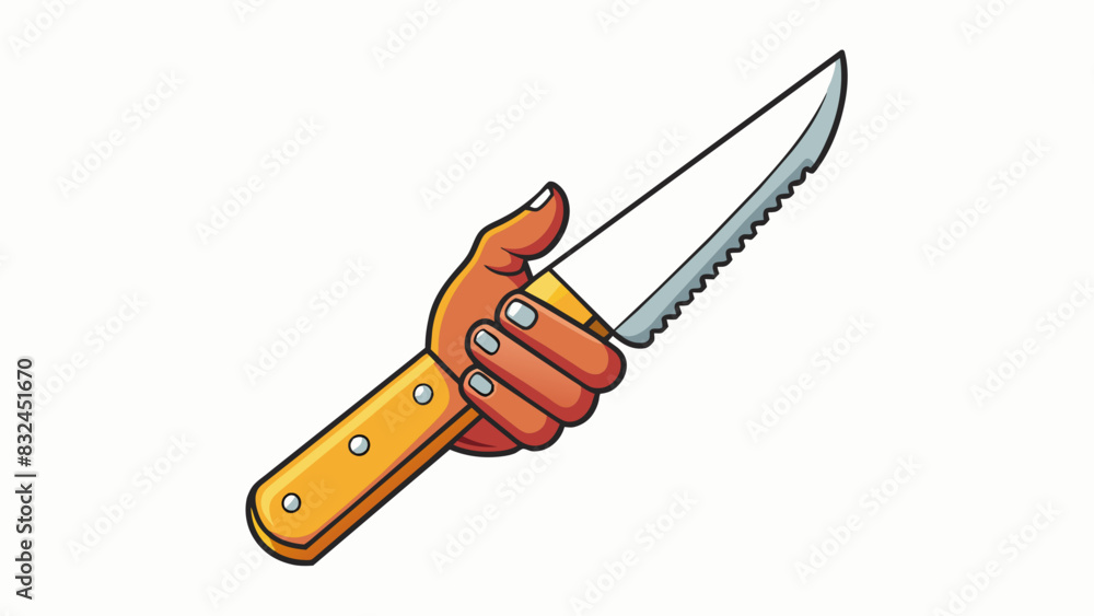 Fototapete To properly use a knife place your index finger and thumb on either side of the handle and wrap your remaining fingers around it for a firm grip. This. Cartoon Vector.