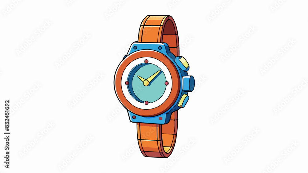 Poster This unlikely piece of jewelry challenges the norm of a watchs purpose offering a glimpse into the unknown and sparking curiosity in its wearer.. Cartoon Vector.