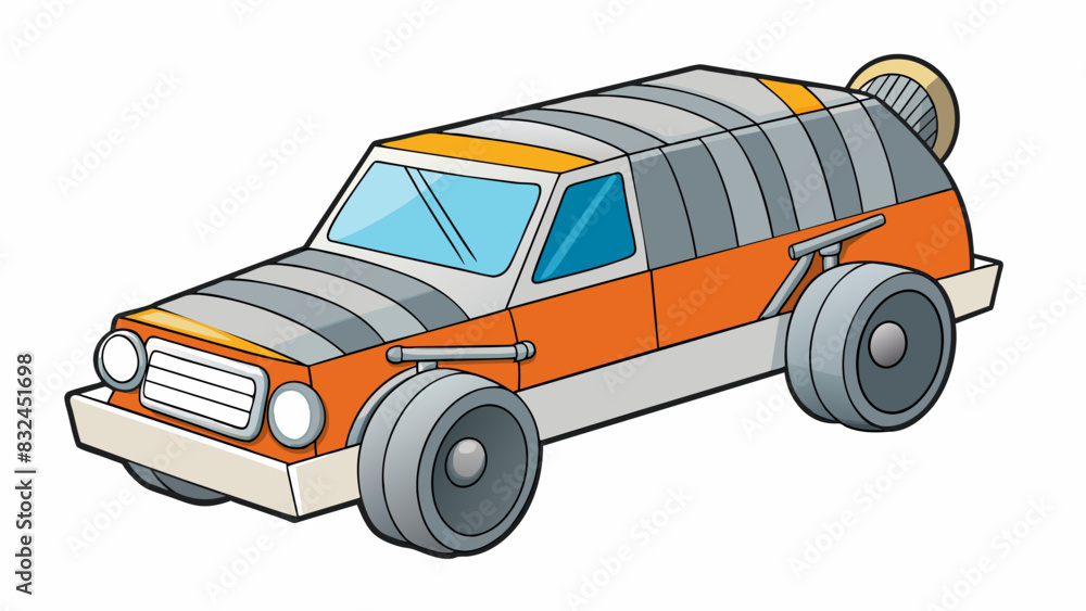 Poster This unlikely mode of transportation may not seem sy or practical but it showcases the incredible strength and versatility of duct tape.. Cartoon Vector.