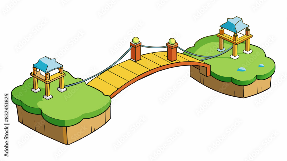 Aufkleber Understanding is like a bridge between two distant islands. It connects two separate things and allows us to see how they are related and how they can. Cartoon Vector.