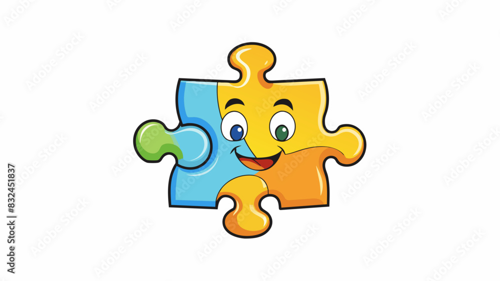 Poster Understanding is like a puzzle piece that completes the picture. Just as a puzzle piece fills in the missing gap to complete the picture understanding. Cartoon Vector.