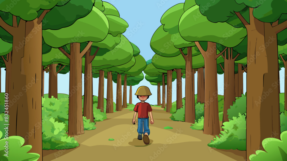 Poster walking through the immense rainforest i was surrounded by towering trees and a deafening symphony o