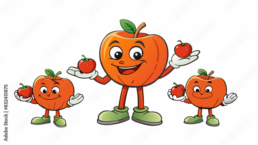 Aufkleber Variation in fruit size Some apples are small and fit in the palm of your hand while others are large and require both hands to hold representing a. Cartoon Vector.