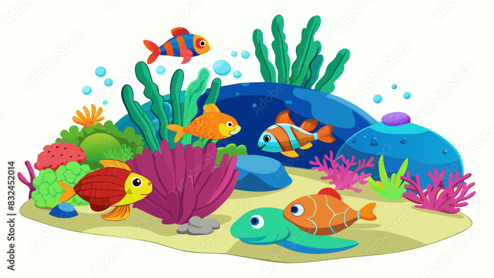 Poster while snorkeling in the ocean you come across a coral reef teeming with life. the vibrant corals com
