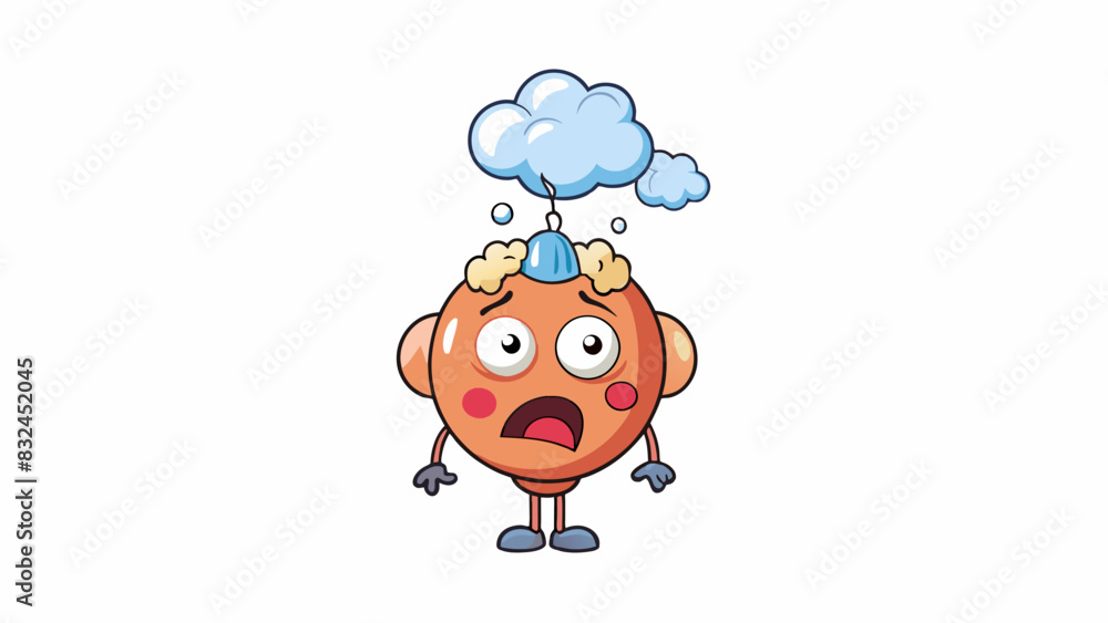 Poster Your head feels like a balloon a dull ache pulsing behind your eyes and a foggy confusion clouding your thoughts.. Cartoon Vector.