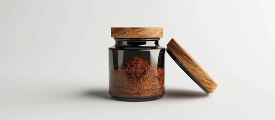 Vibrant Spice Jar Basking in Natural Light A Flavorful Statement on a White Background