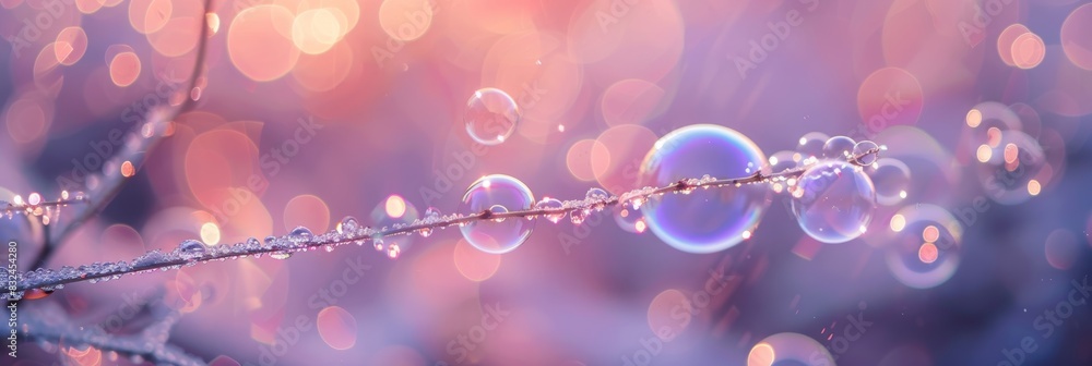 Poster capturing the transient beauty macro photography of iridescent soap bubbles with delicate patterns
