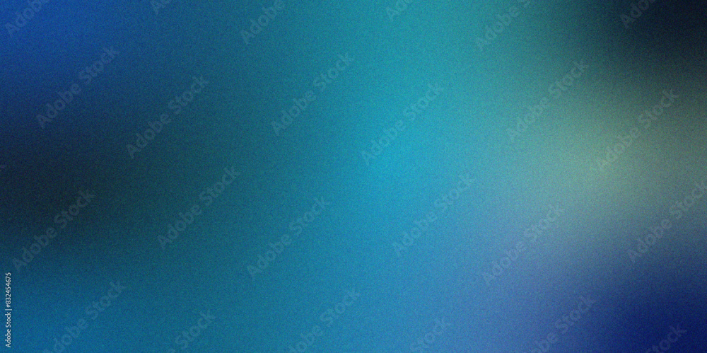 Poster Abstract vibrant Blue colors gradient background. Noise texture color gradient backdrop header. Grainy gradient summer poster banner design with rough, grain, and noise.