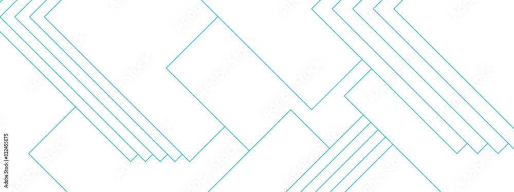 Aufkleber abstract blue and white square line shape with futuristic concept background. futuristic architectur