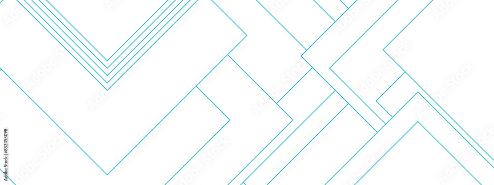 Aufkleber abstract blue and white square line shape with futuristic concept background. futuristic architectur