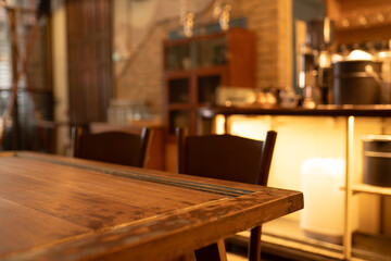 Empty wooden surface of table 