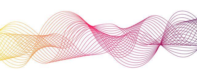 Modern pink and red line futuristic sound waves technology concept. Futuristic energy sound waves technology curve flow wave lines. Wave of many stripe pattern and line.