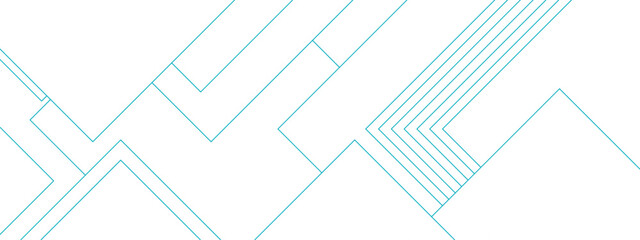 Abstract blue and white square line shape with futuristic concept background. futuristic architecture concept blueprint with digital geometric connection blue lines.