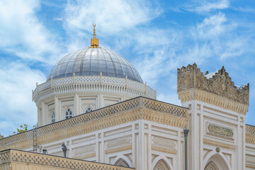 View of the Yıldız Mosque from the garden on a sunny day. Yildiz mosque. 