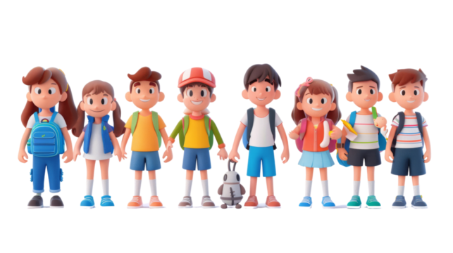 Happy school kids or students kids