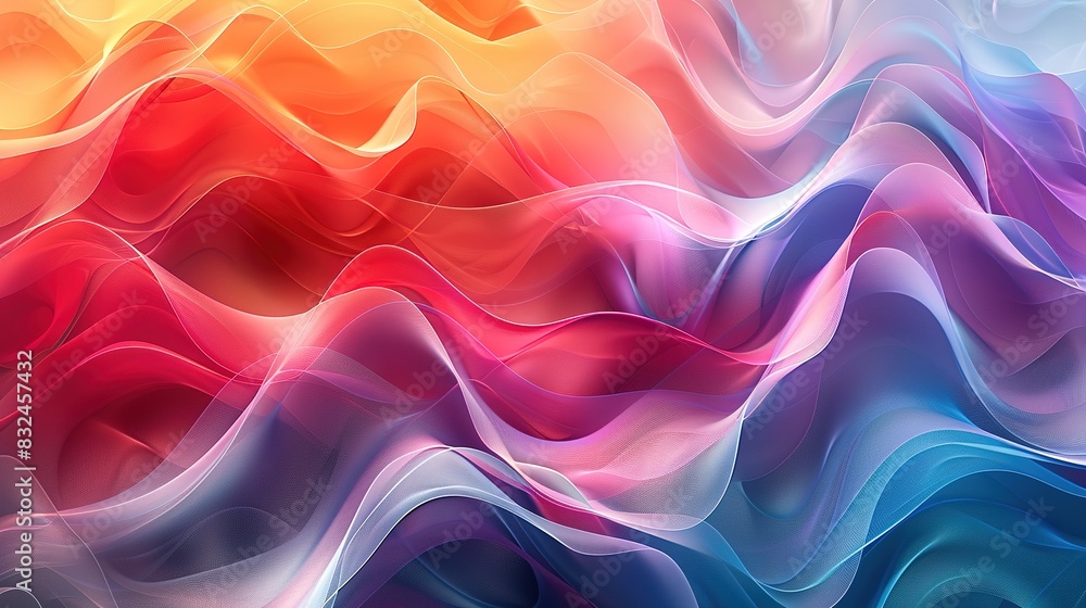 Aufkleber abstract 3d background with overlapping, translucent layers in multiple colors