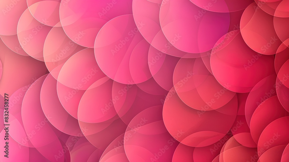 Poster background pattern with a series of overlapping circles in shades of pink