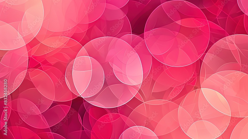 Poster background pattern with a series of overlapping circles in shades of pink
