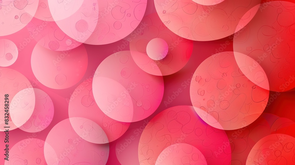 Poster background pattern with a series of overlapping circles in shades of pink