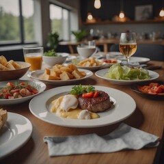 Gesundes Essen mit Gemüse Vitaminen und Fleisch. Generative AI Technologie