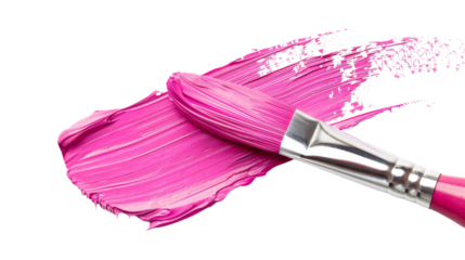Hand painted stroke of pink paint brush 