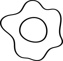 Minimal Hand-Drawn Fried Egg  Outline Vector Illustration
