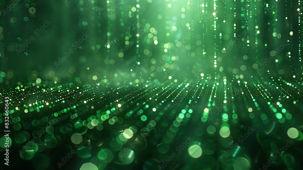 Aufkleber digital background with a matrix of glowing green code