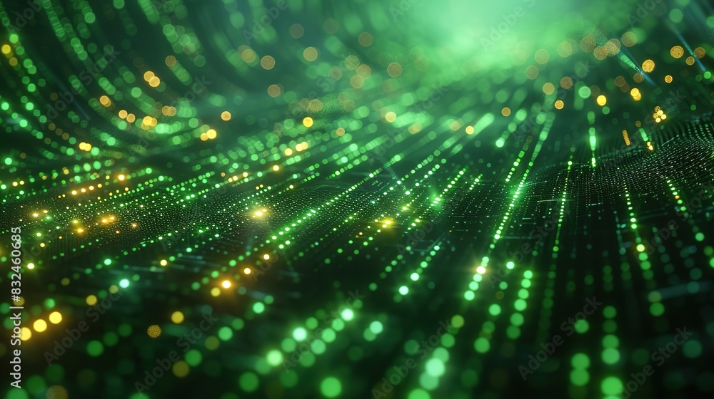 Aufkleber digital background with a matrix of glowing green code