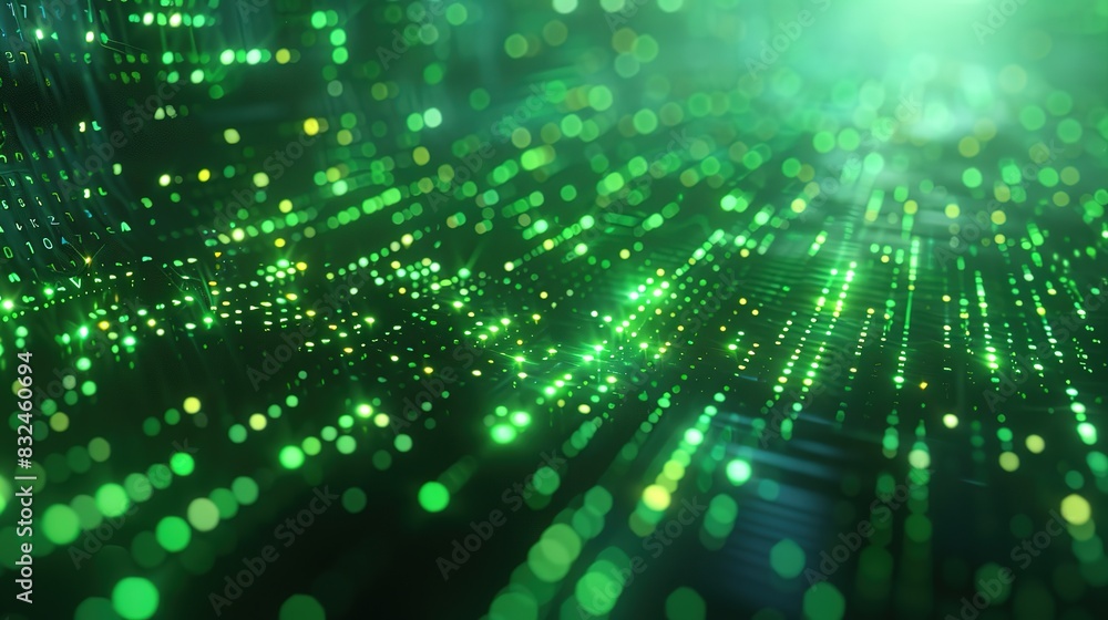 Aufkleber digital background with a matrix of glowing green code