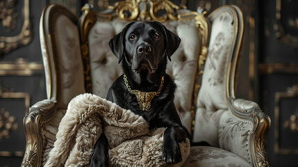 Obraz premium A glamorous dog posing stylishly against a luxurious