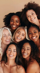 Obraz premium A group of diverse women, each with different ethnicities