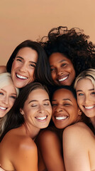Fototapeta premium A group of diverse women, each with different ethnicities