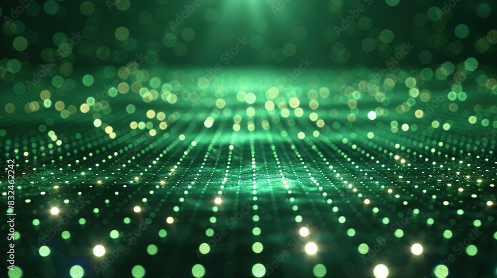 Poster background with a matrix of luminous dots forming a grid