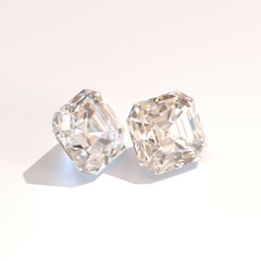 Twin emerald square cut diamond isolated lighting on white background.jpg