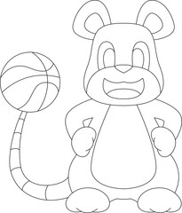 Mouse Basketball player Basketball Animal Vector Graphic Art Illustration