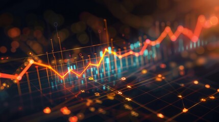 Detailed close up of a bar chart displayed on a computer screen, showcasing data and trends in a business or financial context.