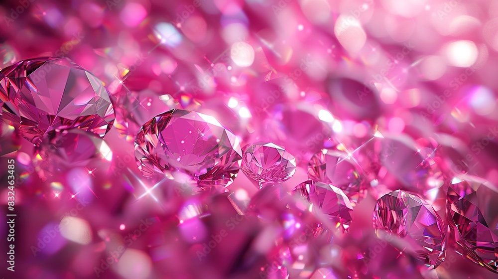 Aufkleber pink 3d background with a matrix of shimmering pink diamonds arranged in a geometric pattern