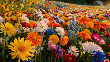 Diverse Garden of Flowers