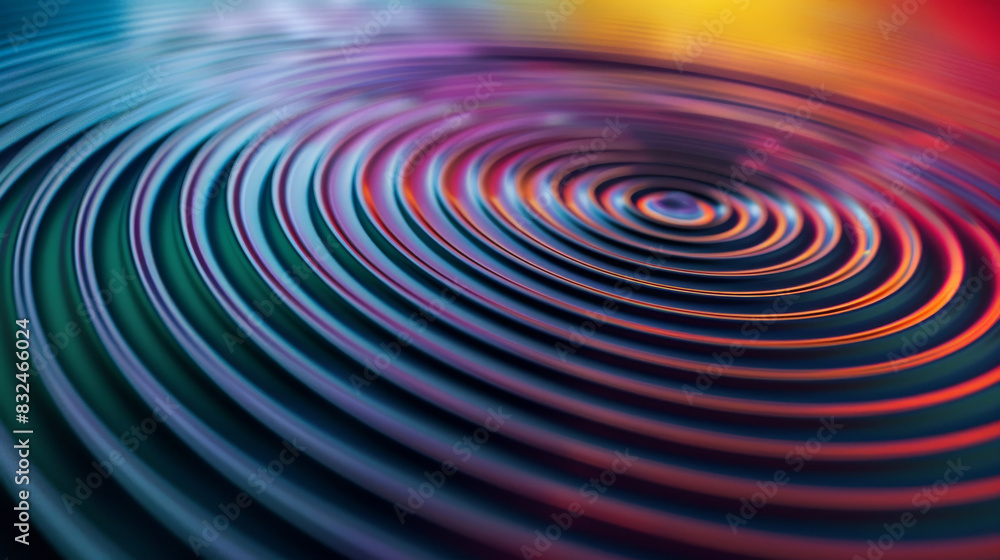 Poster a colorful spiral with a hole in the middle, futuristic abstract background