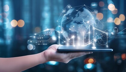smart homes and cities with interconnected devices, illustrating the Internet of Things in action, wearable technology