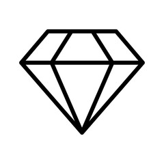 Diamond line icon. Gems icon. Diamond and gems icon isolated on white background. Transparent background, minimalist symbol. Vector images