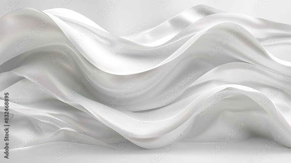 Poster background with smooth, flowing ribbons creating depth