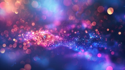Abstract Bokeh Background with Vibrant Particle Effects