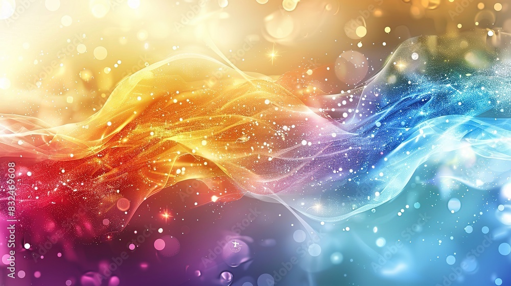 Poster abstract background with a gradient of warm colors from red to yellow