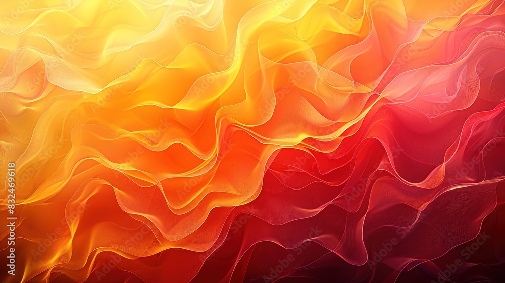 Poster abstract background with a gradient of warm colors from red to yellow