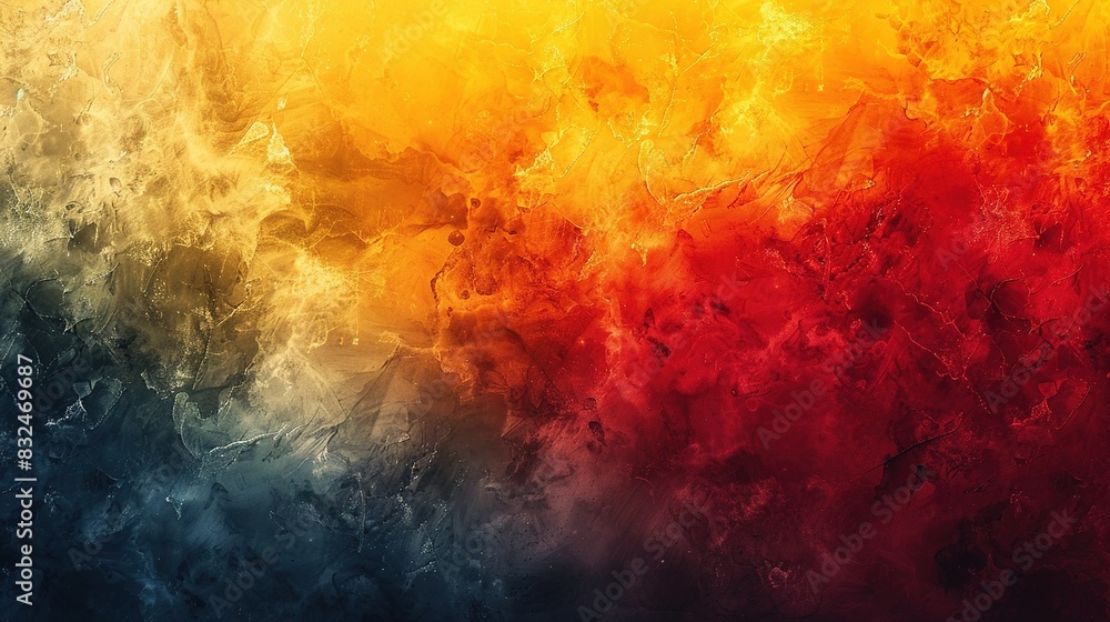 Poster abstract background with a gradient of warm colors from red to yellow