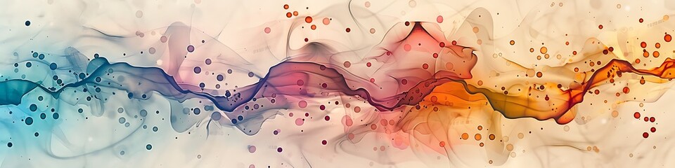 Data rivers flow chart with watercolor effects.