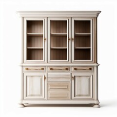 wooden cabinet isolated on white background